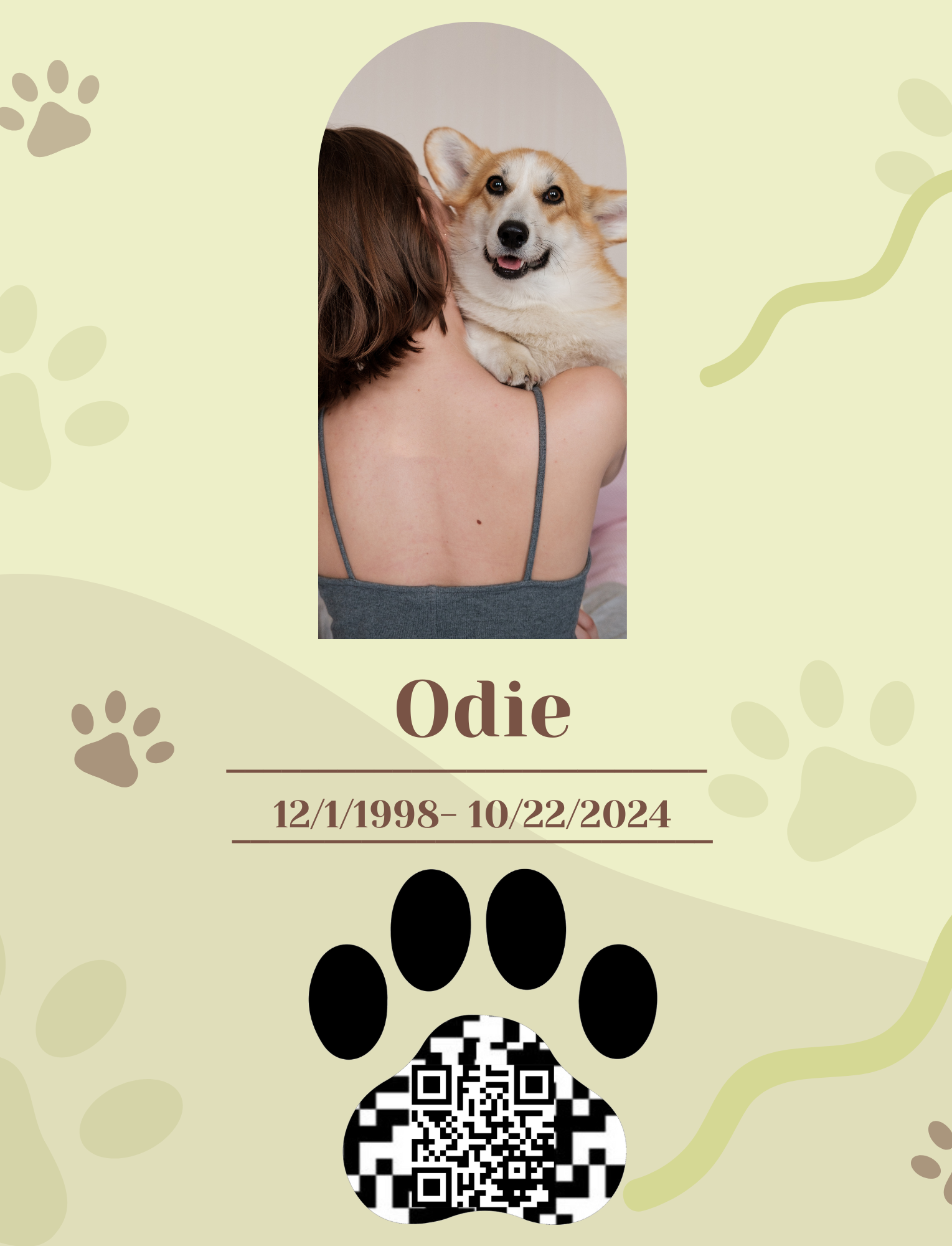 Pet printable memorial photo